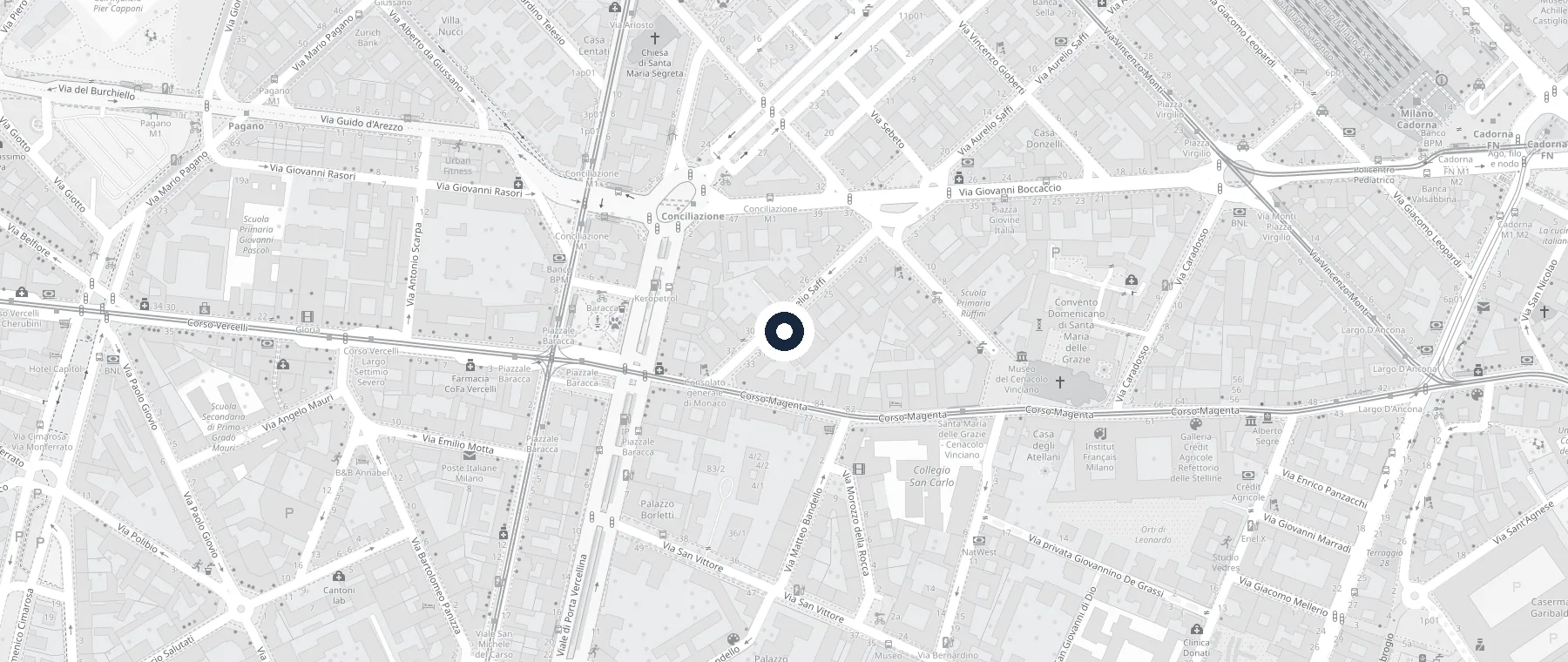 Mappa della zona di Via Aurelio Saffi 29, Milano
